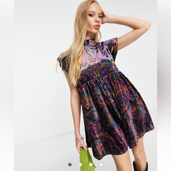 Free People Dresses & Skirts - Free People Multicolor Patterned Mini Dress